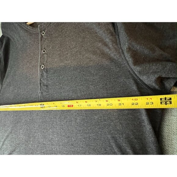 Old Navy Charcoal Gray Mens Henley Long Sleeve Shirt XXL Cotton Blend - Picture 7 of 9